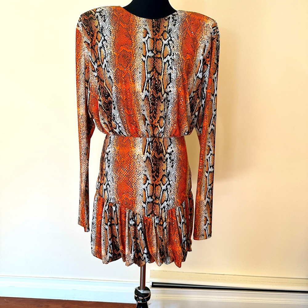 Rotate animal print dress
